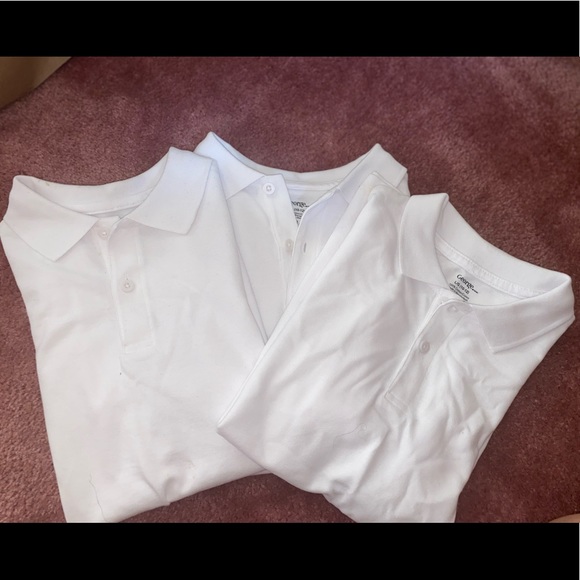 Boys white short sleeve uniform shirts (3 shirts) - Picture 2 of 3